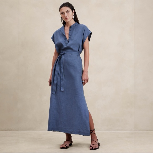 NWT Banana Republic Linen Kaftan Dress - Picture 3 of 6